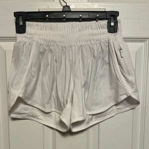 Lululemon Athletica White Athletic Shorts with Flowy Fit